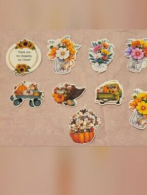 Handcrafted 100pc Mixed Fall Bouquet Sticker Set - Customizable
